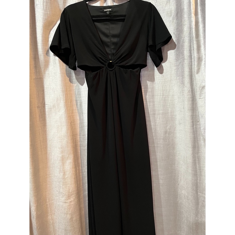 Express black midi dress with cut outs